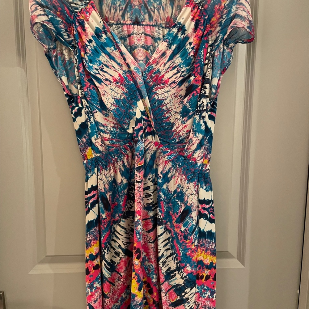 Twelfth St by Cynthia Vincent bold print dress Sz.Med